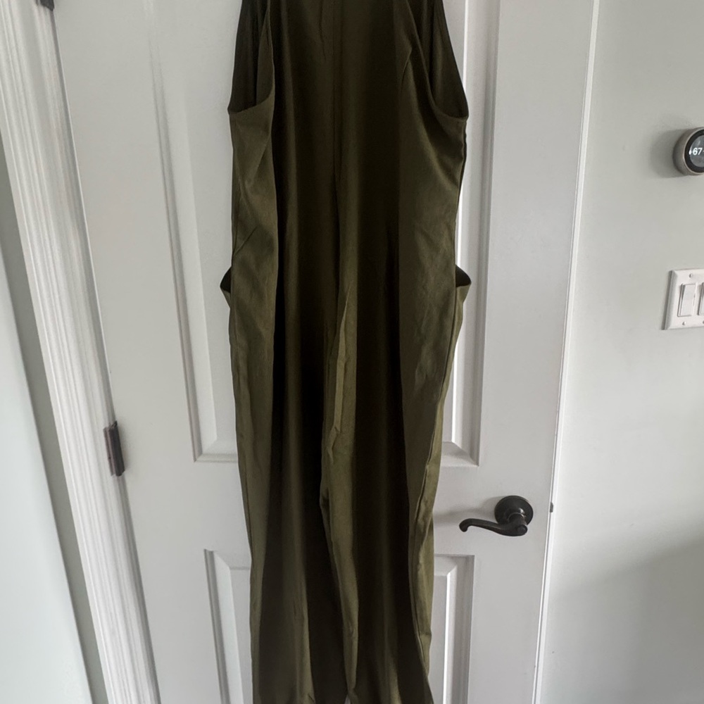 NWT Overalls Jumpsuits Loose Sleeveless Adjustable Spaghetti Strap Wide Leg Long - Picture 4 of 7